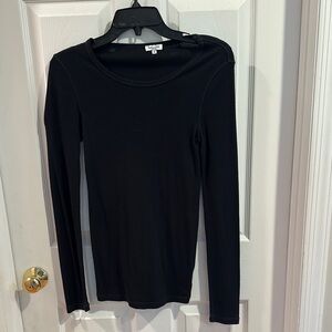 Splendid Black Fitted Long Sleeve Blouse